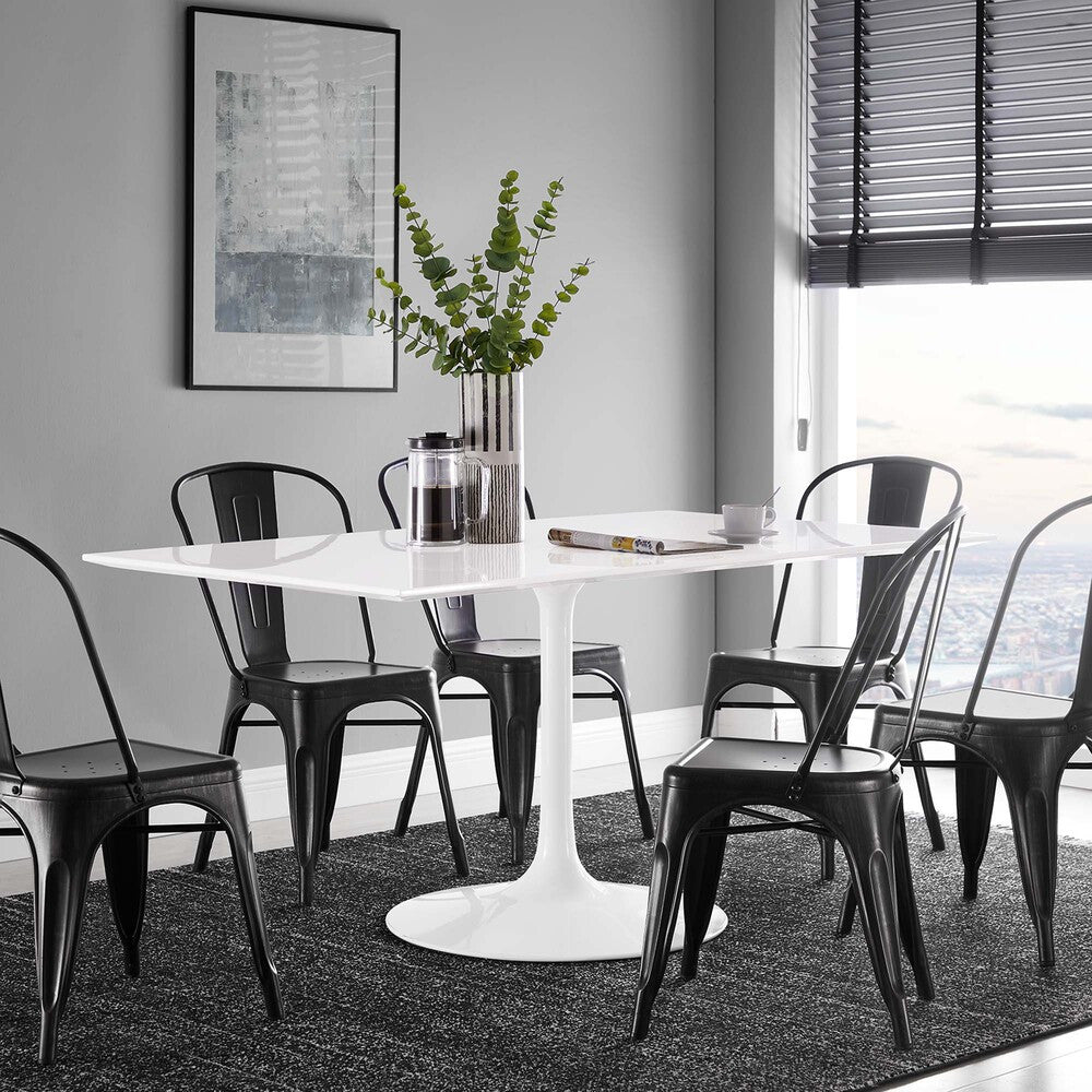 EEI-1656-WHI Lippa 60" Rectangle Wood Dining Table by Modway