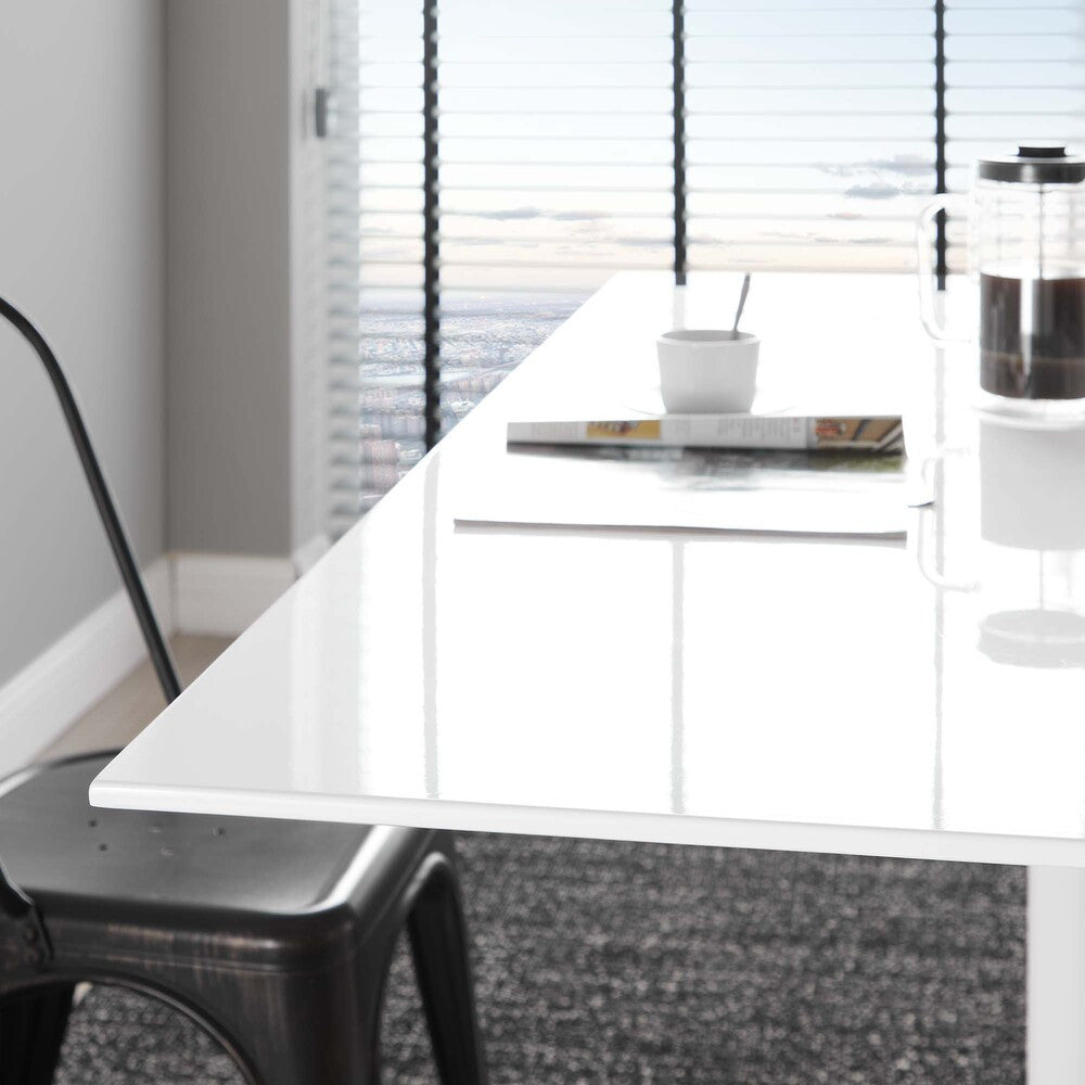EEI-1656-WHI Lippa 60" Rectangle Wood Dining Table by Modway
