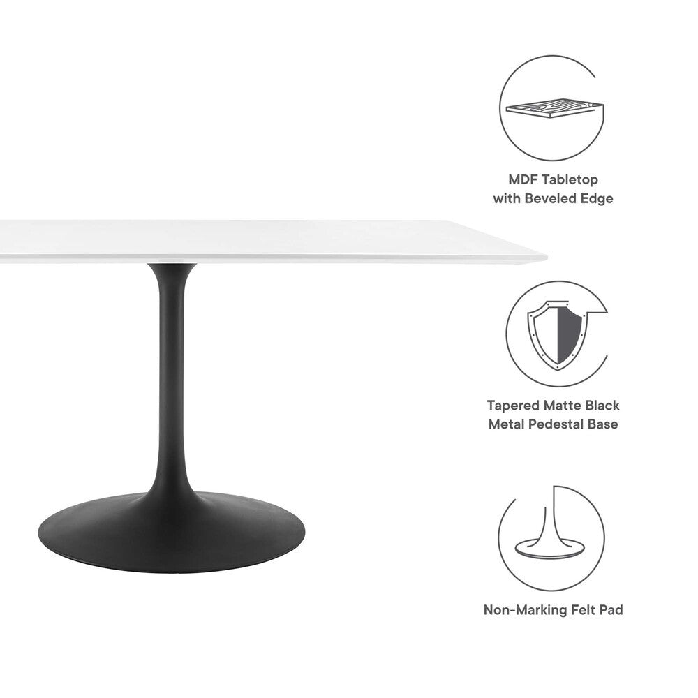 EEI-3541-BLK-WHI Lippa 60" Rectangle Wood Dining Table by Modway