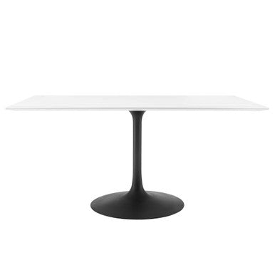 Modway EEI-3541-BLK-WHI Lippa 60" Rectangle Wood Dining Table Black White