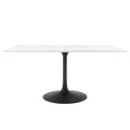 Modway EEI-3541-BLK-WHI Lippa 60" Rectangle Wood Dining Table Black White