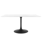 Modway EEI-3541-BLK-WHI Lippa 60" Rectangle Wood Dining Table Black White