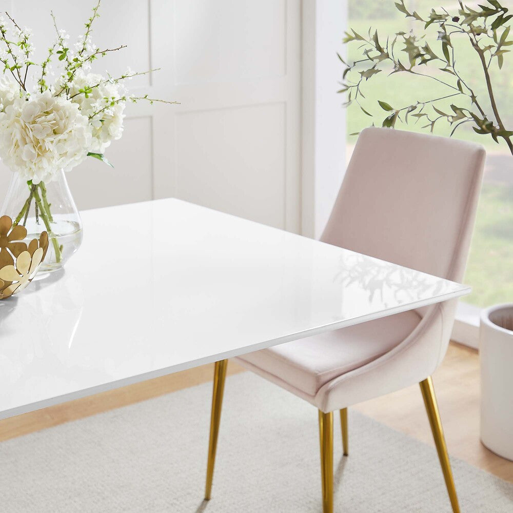 EEI-3256-GLD-WHI Lippa 60" Rectangular Wood Dining Table by Modway