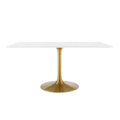 Modway EEI-3256-GLD-WHI Lippa 60" Rectangular Wood Dining Table Gold White