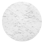 EEI-3234-GLD-WHI Lippa 60" Round Faux Marble Dining Table by Modway