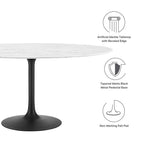 EEI-3529-BLK-WHI Lippa 60" Round Faux Marble Dining Table by Modway