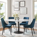 EEI-3529-BLK-WHI Lippa 60" Round Faux Marble Dining Table by Modway