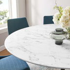 EEI-3529-BLK-WHI Lippa 60" Round Faux Marble Dining Table by Modway