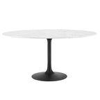 EEI-3529-BLK-WHI Lippa 60" Round Faux Marble Dining Table by Modway