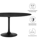 EEI-4879-BLK-BLK Lippa 60" Round Faux Marble Dining Table by Modway