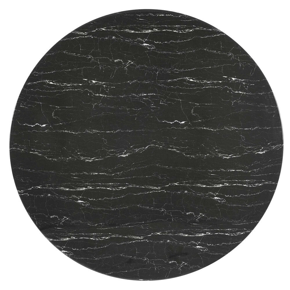 EEI-4879-BLK-BLK Lippa 60" Round Faux Marble Dining Table by Modway