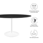 EEI-5184-WHI-BLK Lippa 60" Round Faux Marble Dining Table by Modway