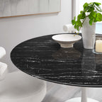 EEI-5184-WHI-BLK Lippa 60" Round Faux Marble Dining Table by Modway