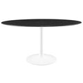 Modway EEI-5184-WHI-BLK Lippa 60" Round Faux Marble Dining Table White Black