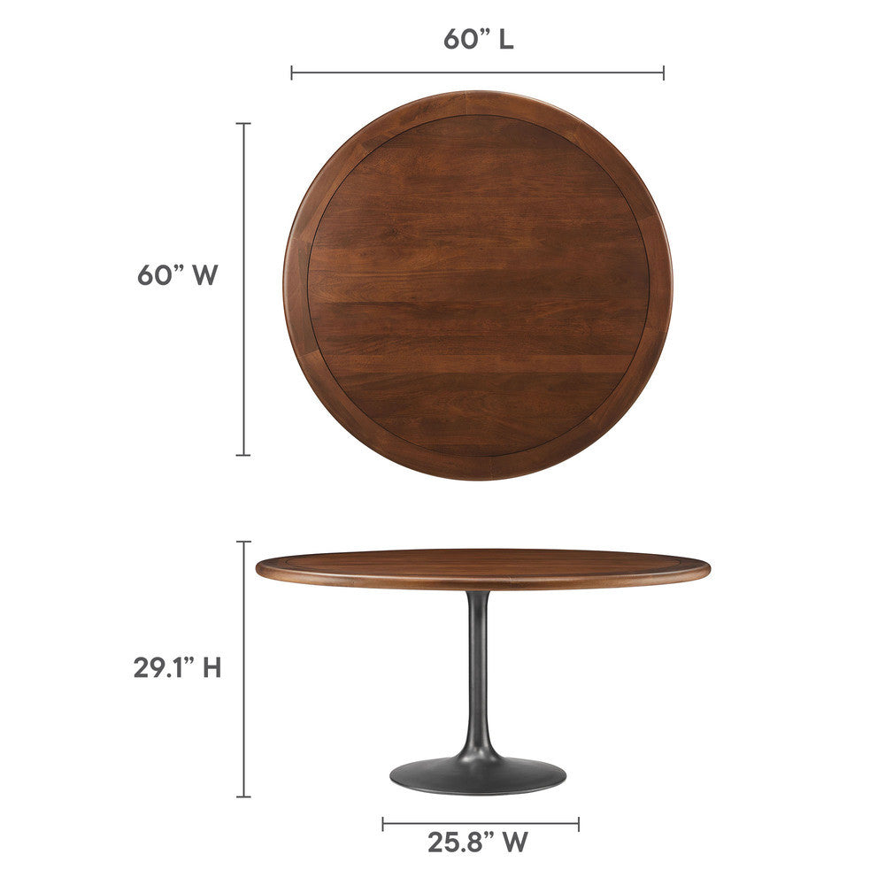 EEI-7071 Lippa 60" Round Pedestal Solid Wood Dining Table by Modway