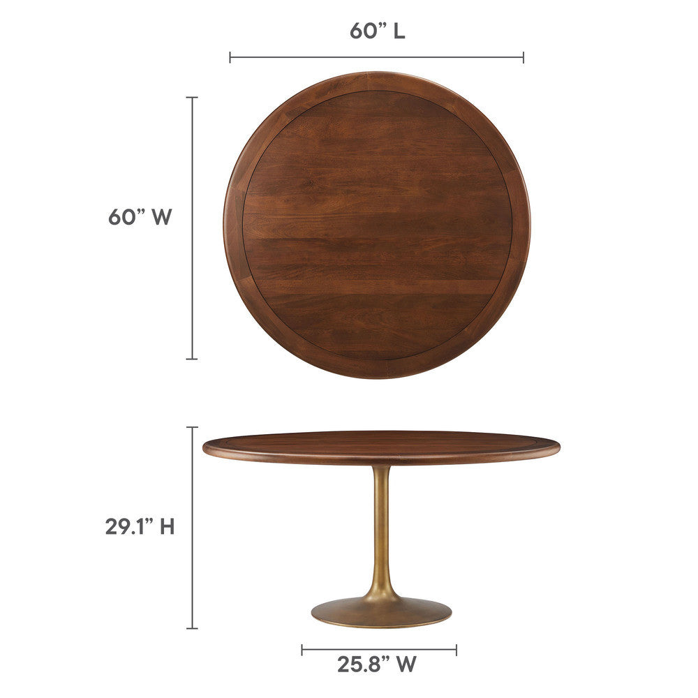 EEI-7071 Lippa 60" Round Pedestal Solid Wood Dining Table by Modway