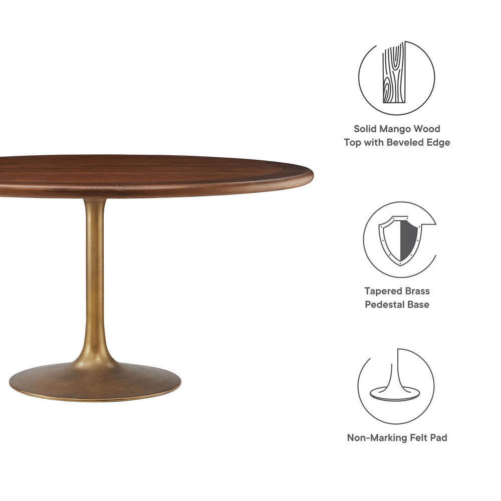 EEI-7071 Lippa 60" Round Pedestal Solid Wood Dining Table by Modway