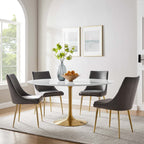 EEI-3229-GLD-WHI Lippa 60" Round Wood Dining Table by Modway