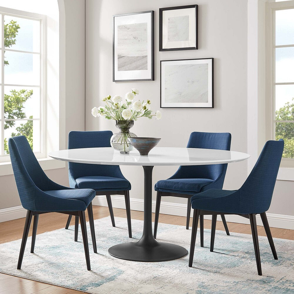 EEI-3524-BLK-WHI Lippa 60" Round Wood Dining Table by Modway