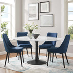 EEI-3524-BLK-WHI Lippa 60" Round Wood Dining Table by Modway