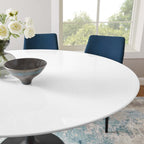 EEI-3524-BLK-WHI Lippa 60" Round Wood Dining Table by Modway