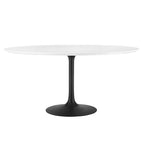 Modway EEI-3524-BLK-WHI Lippa 60" Round Wood Dining Table Black White