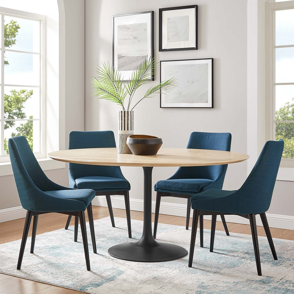 EEI-4873-BLK-NAT Lippa 60" Round Wood Dining Table by Modway