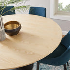 EEI-4873-BLK-NAT Lippa 60" Round Wood Dining Table by Modway