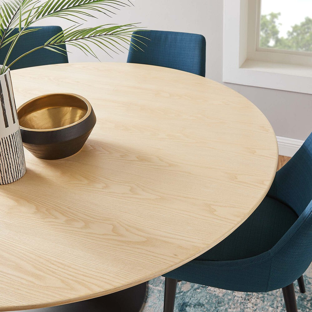 EEI-4873-BLK-NAT Lippa 60" Round Wood Dining Table by Modway
