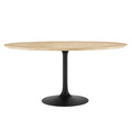 Modway EEI-4873-BLK-NAT Lippa 60" Round Wood Dining Table Black Natural