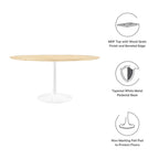EEI-5176-WHI-NAT Lippa 60" Round Wood Dining Table by Modway