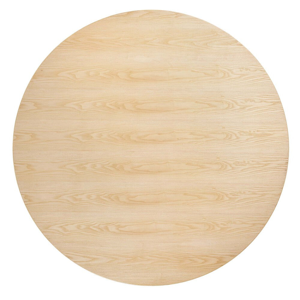 EEI-5176-WHI-NAT Lippa 60" Round Wood Dining Table by Modway