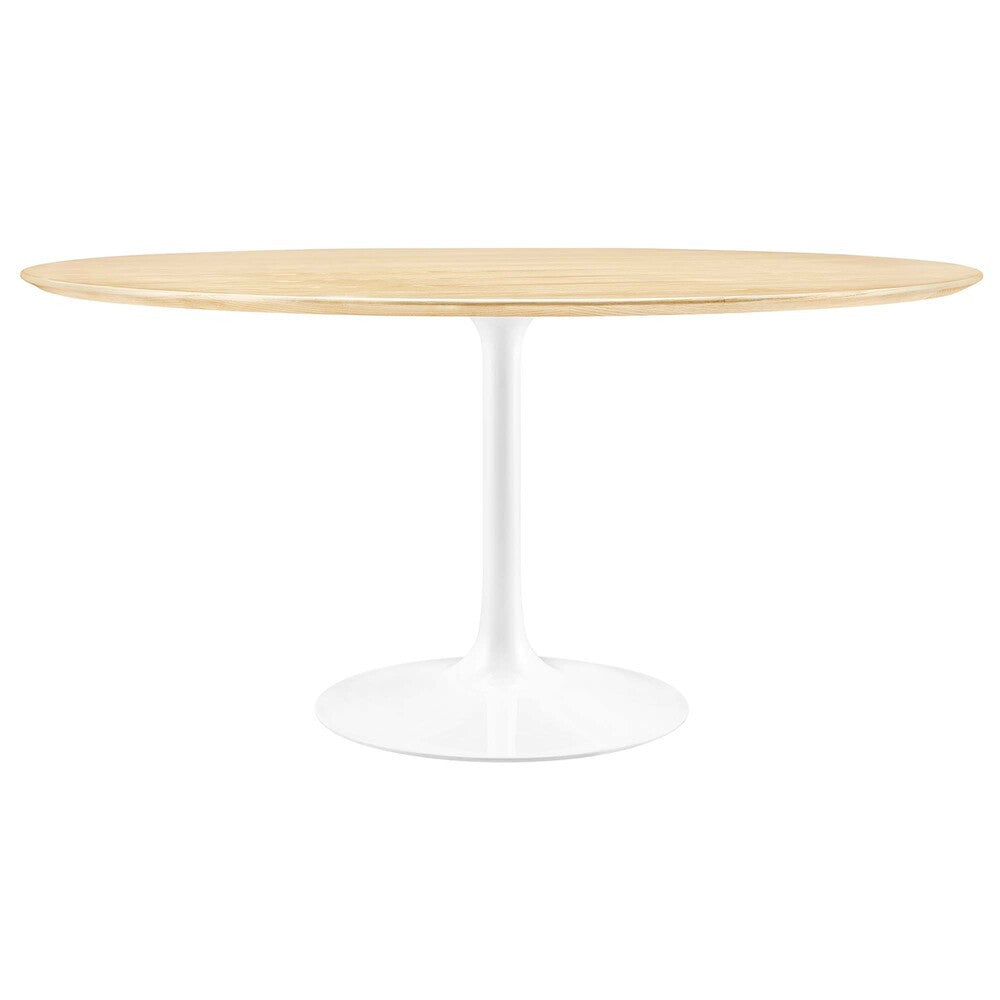 EEI-5176-WHI-NAT Lippa 60" Round Wood Dining Table by Modway