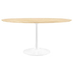 EEI-5176-WHI-NAT Lippa 60" Round Wood Dining Table by Modway