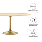 EEI-5233-GLD-NAT Lippa 60" Round Wood Dining Table by Modway