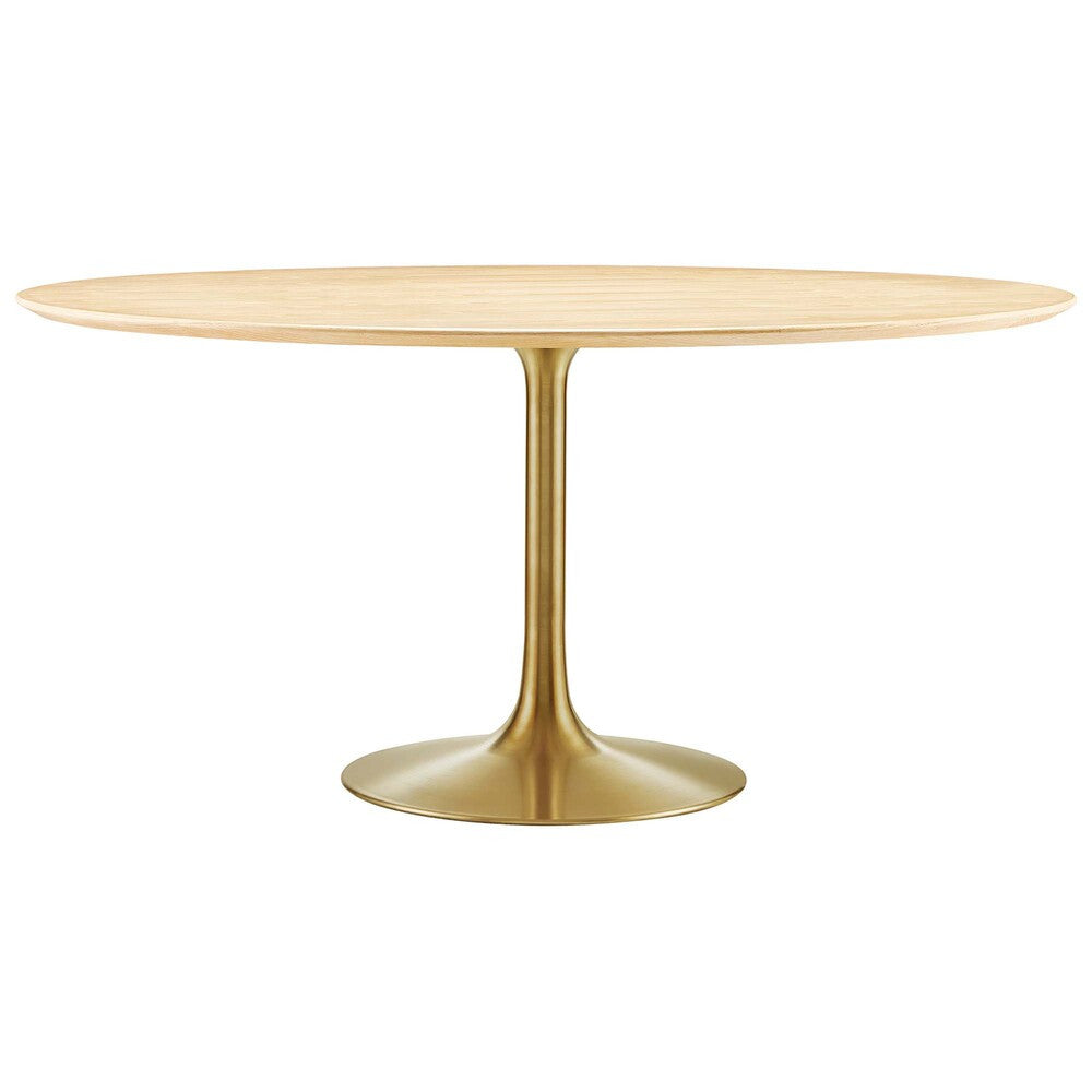 EEI-5233-GLD-NAT Lippa 60" Round Wood Dining Table by Modway