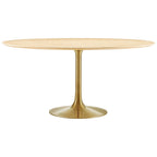 EEI-5233-GLD-NAT Lippa 60" Round Wood Dining Table by Modway