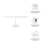 EEI-1659-WHI Lippa 78" Oval Faux Marble Dining Table by Modway