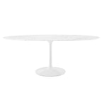 EEI-1659-WHI Lippa 78" Oval Faux Marble Dining Table by Modway