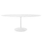 Modway EEI-1659-WHI Lippa 78" Oval Faux Marble Dining Table White