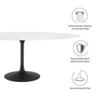 EEI-3542-BLK-WHI Lippa 78" Oval Faux Marble Dining Table by Modway