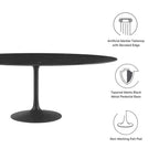 EEI-4889-BLK-BLK Lippa 78" Oval Faux Marble Dining Table by Modway