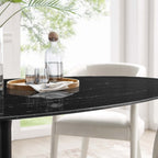 EEI-4889-BLK-BLK Lippa 78" Oval Faux Marble Dining Table by Modway