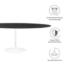EEI-5198-WHI-BLK Lippa 78" Oval Faux Marble Dining Table by Modway