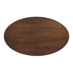EEI-3544-BLK-WAL Lippa 78" Oval Walnut Wood Dining Table by Modway