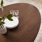 EEI-3544-BLK-WAL Lippa 78" Oval Walnut Wood Dining Table by Modway