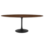 EEI-3544-BLK-WAL Lippa 78" Oval Walnut Wood Dining Table by Modway