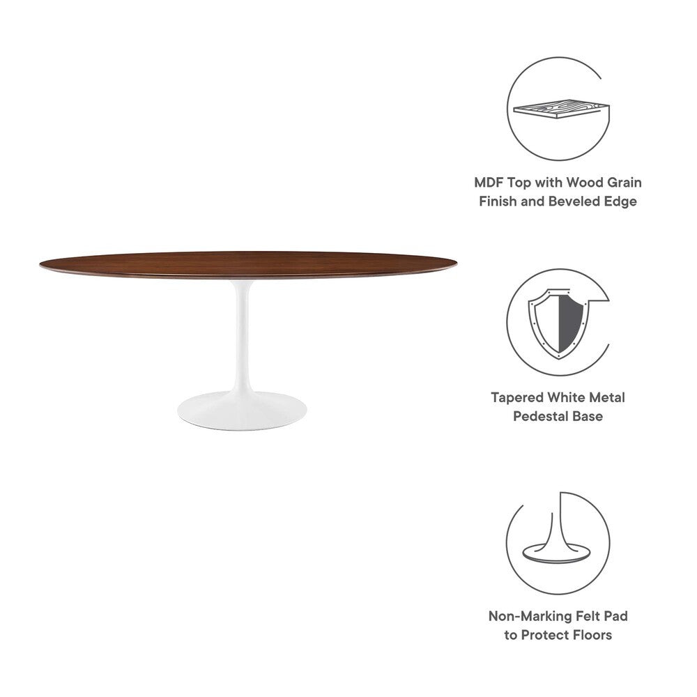 EEI-1661-WAL Lippa 78" Oval Wood Dining Table by Modway