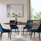 EEI-1661-WAL Lippa 78" Oval Wood Dining Table by Modway