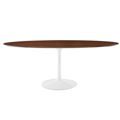 Modway EEI-1661-WAL Lippa 78" Oval Wood Dining Table Walnut